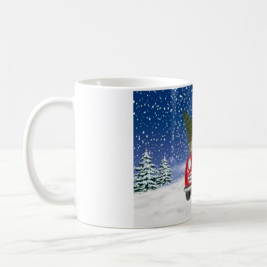 Mug Chow Chow Chien Conduisant Voiture En Neige (Gauche)