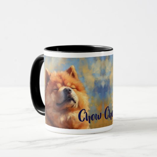 Mug Chow Chow Chien Impressionniste Peinture (Devant gauche)