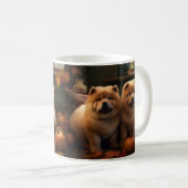 Mug Chow Chow Chiot Automne Citrouille de plaisir (Devant droit)