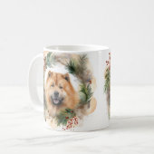 Mug chow chow Christmas Wreath Festive Pup (Devant gauche)