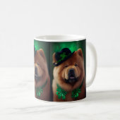 Mug Chow Chow Dog en tenue de la Saint Patrick (Devant droit)