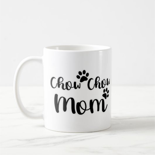Mug Chow Chow Mom Pawprints Graphisme (Gauche)