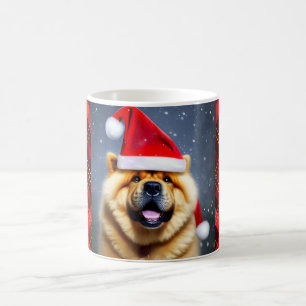 Mug Chow Chow portant le chapeau de Noël Cadeau de Noë