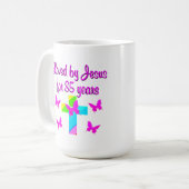 MUG CHRÉTIEN AIMÉ PAR JÉSUS PENDANT 85 ANS CONCEPTION (Devant gauche)