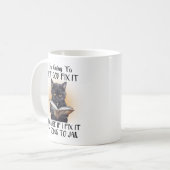 Mug Chrétien drôle Laissez Dieu le réparer Chat (Devant gauche)