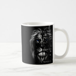 Mug Chrétien Je peux faire toutes choses par le lion d