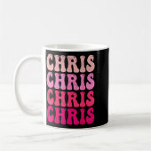 Mug Chris groovy prénom D J'aime les t-shirts Chris Me (Gauche)