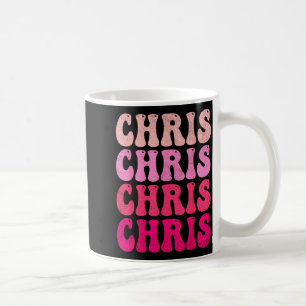 Mug Chris groovy prénom D J'aime les t-shirts Chris Me
