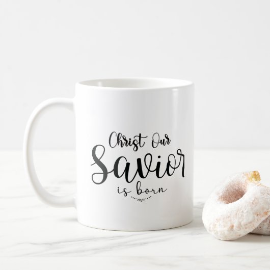 Mug Christ Notre Sauveur est né Design de Noël (Avec donut)