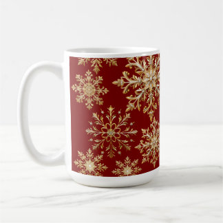 Mug Christams Or et Flocon de neige Rouge