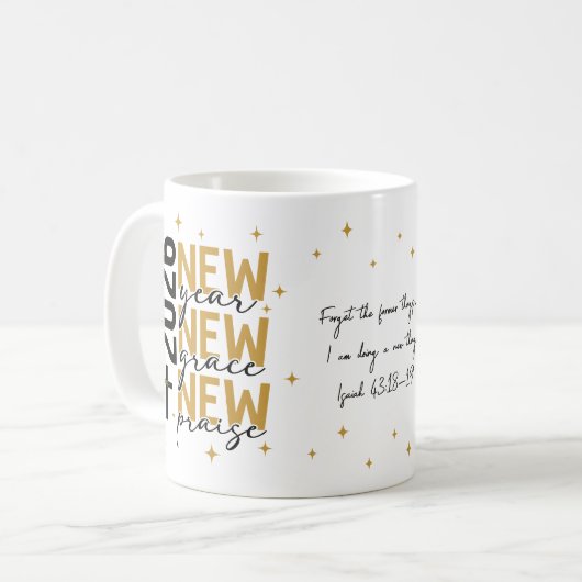 Mug Christian 2026 New Year Custom Scripture Cross (Devant gauche)