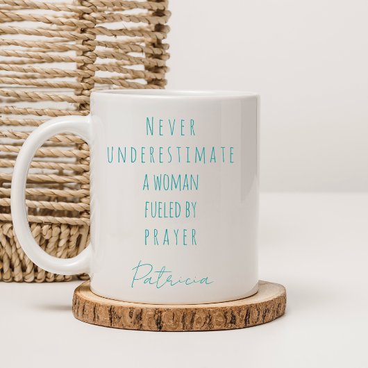 Mug Christian Alimenté Par La Prière Nom Personnalisé