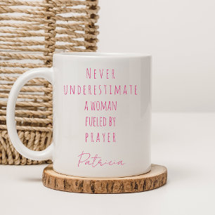 Mug Christian Alimenté Par Prière Nom Personnalisé Ros