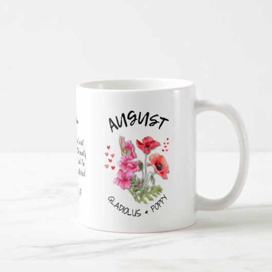 Mug Christian AOÛT Mois de naissance Fleur Nom personn (Droite)