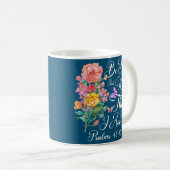 Mug Christian Bible Verse Psaume 4610 Flower Butterfly (Devant droit)