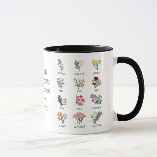 Mug Christian BIRTH MOIS FLEURS Floral Bible Verse (Droite)