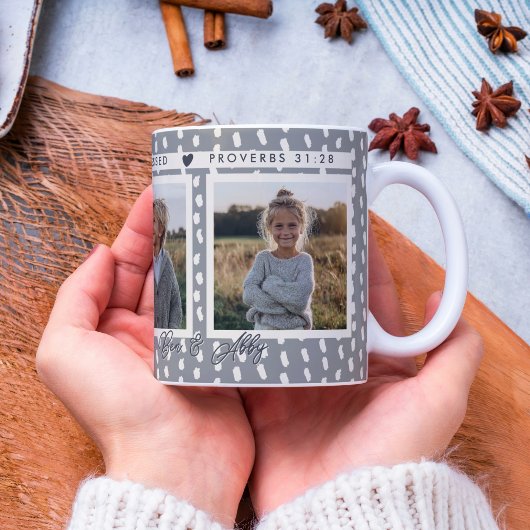 Mug Christian Blessed Mom Photo Collage Noms de conser