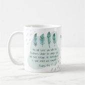 Mug Christian Boho Feathers Psaume 91:4 Vert Bleu (Gauche)