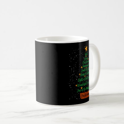 Mug Christian Christmas Jesus Bible Names Xmas Tree Sh (Devant droit)