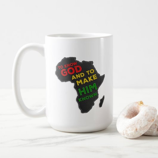 Mug Christian Classic Education Afrique Carte Faux Fel (Avec donut)