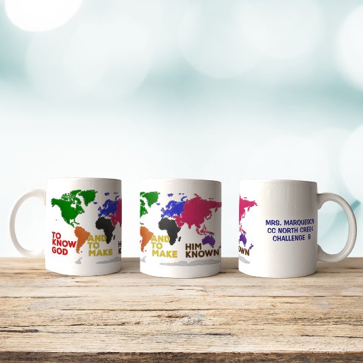 Mug Christian Classic Education Carte du monde Faux Fe