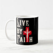 Mug Christian Cross Scripture Live By Faith  (Gauche)