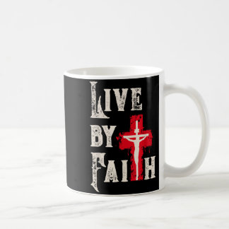 Mug Christian Cross Scripture Live By Faith