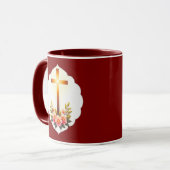 Mug Christian Easter Cross with Flowers – caneca (Devant gauche)