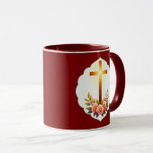Mug Christian Easter Cross with Flowers – caneca (Devant droit)