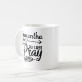 Mug Christian First Pray Boho Arrow Nom de la plume (Devant gauche)