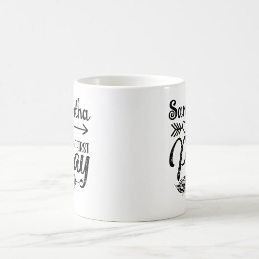 Mug Christian First Pray Boho Arrow Nom de la plume (Centre)