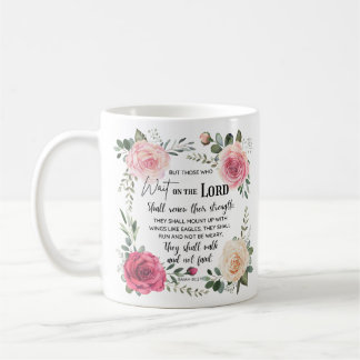 Mug Christian Floral Isaïe 40:31