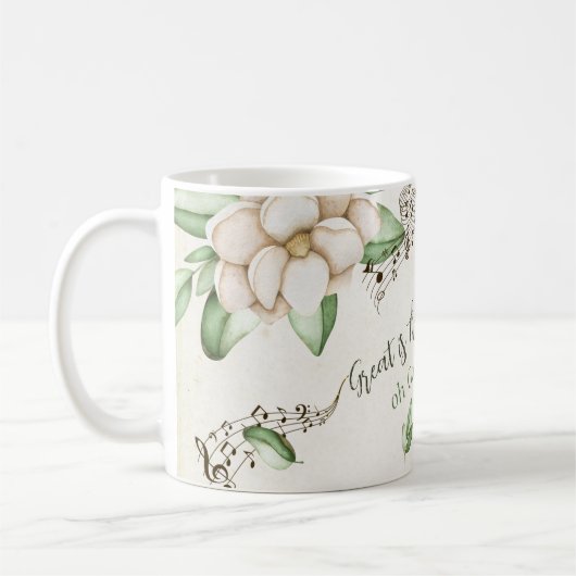 Mug Christian Hymn Magnolia Script Aquarelle (Gauche)