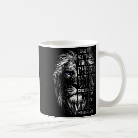 Mug Christian I Can Do All Things Through Christ Lion (Droite)