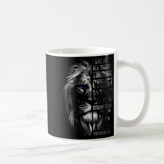 Mug Christian I Can Do All Things Through Christ Lion (Droite)