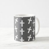 Mug Christian Jesus motif gris croisé (Devant droit)