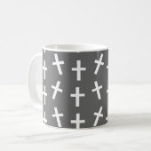 Mug Christian Jesus motif gris croisé (Devant gauche)
