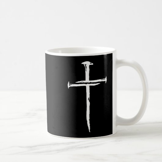Mug Christian Minimalist Three Nails Cross Religious J (Droite)