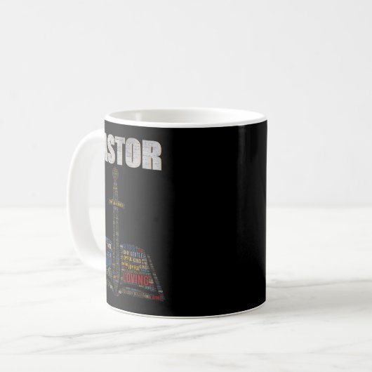 Mug Christian Minister Word Cloud Church Pastor Apprec (Devant gauche)