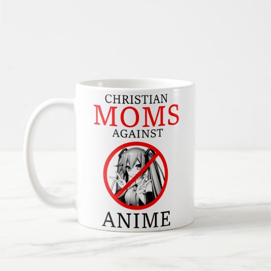 Mug Christian Moms contre Anime Funny Meme (Gauche)
