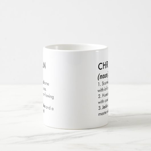 Mug Christian name, Editable name, Custom name (Centre)