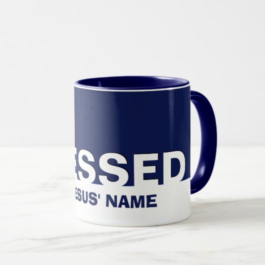 Mug Christian Navy Blue BLESSEE (Devant droit)