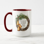 Mug Christian Noël Nativité Écriture Wreath Red (Gauche)