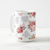 Mug Christian PRAYER Peach Floral (Devant gauche)