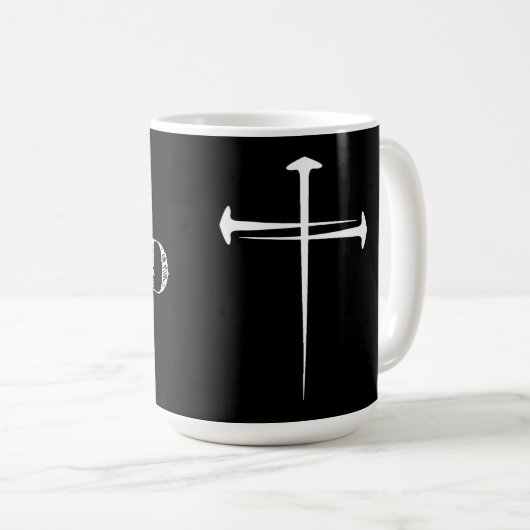 Mug Christian SAVÉ avec 3 Croix à ongles (Devant droit)