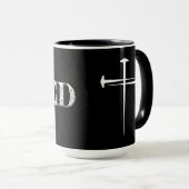 Mug Christian SAVED avec 3 Croix à ongles (Devant droit)