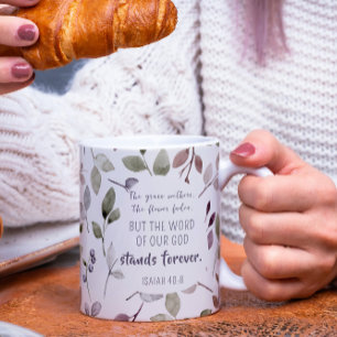 Mug Christian Watercolor Fall Leaf Écriture Motif