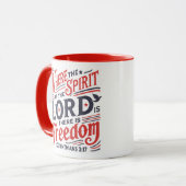Mug Christian - Where Spirt of God Freedom Patriotic (Devant gauche)