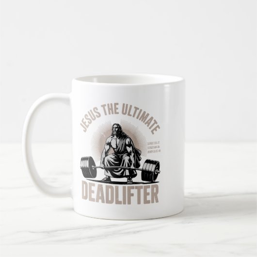 Mug Christian Workout Gym Jésus Le Deadlifter sur le d (Gauche)