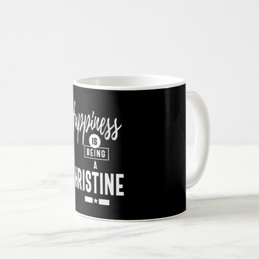 Mug Christine Nom personnalisé Cadeau Anniversaire (Devant droit)